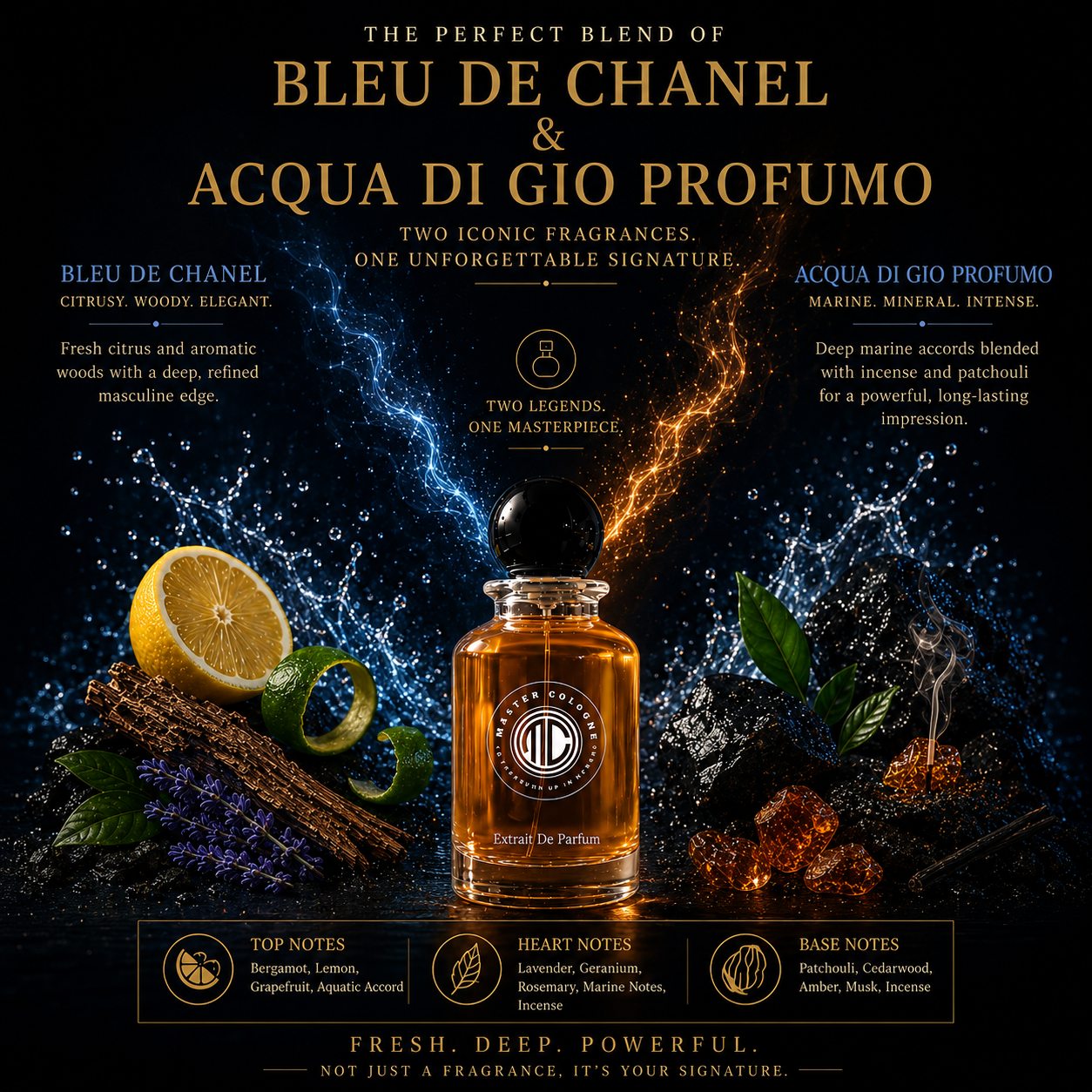 Masterlogy No.4 (Bleu de chanel + Aqua di gio Profumo = Bleu de Profumo)